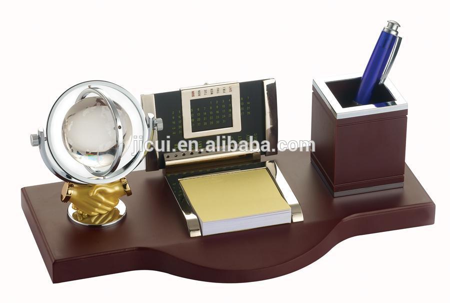 exquisite crystal globe and pen holder office desk decoration gift