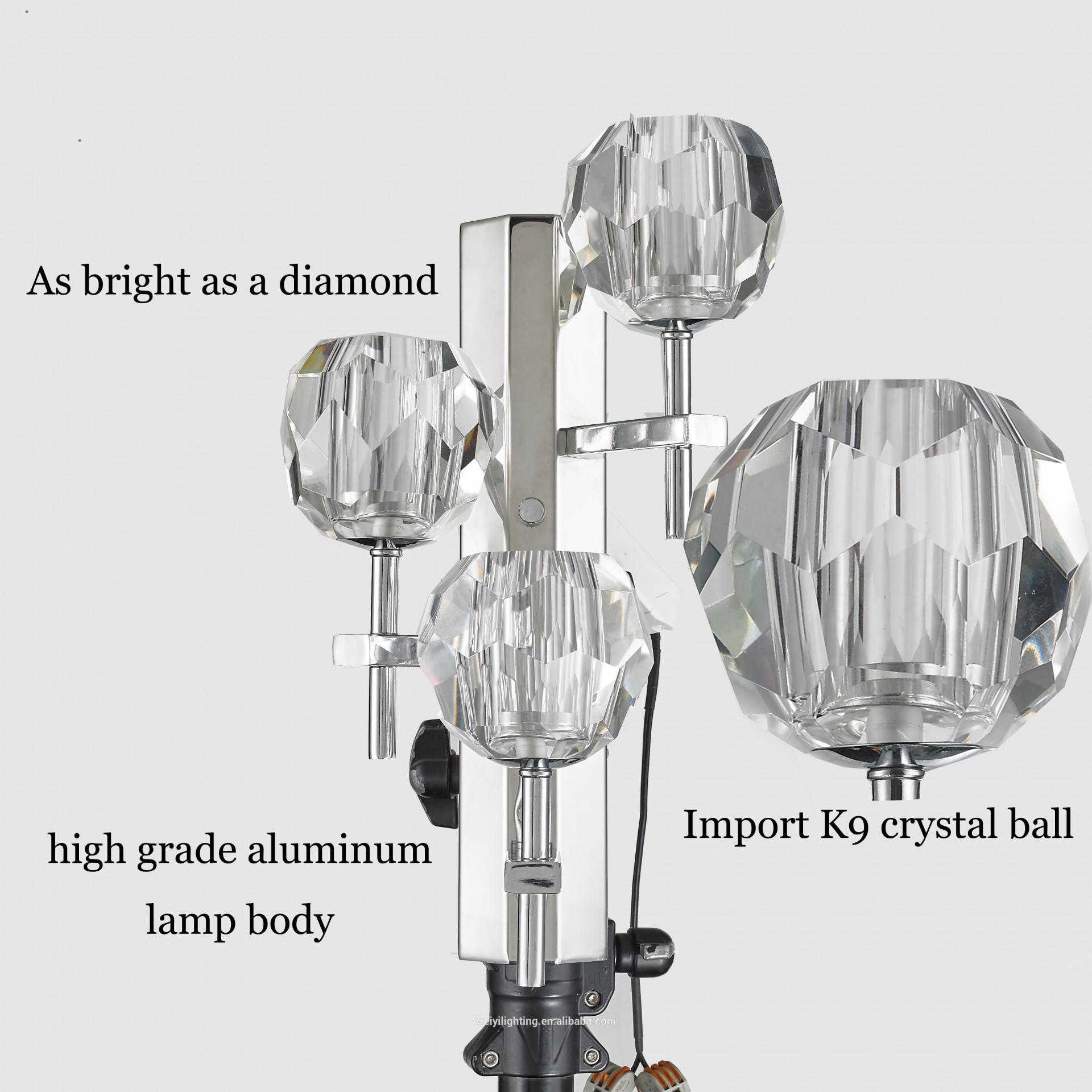 New Design Crystal Polygon ball table Lamp crystal bedside light study table lights