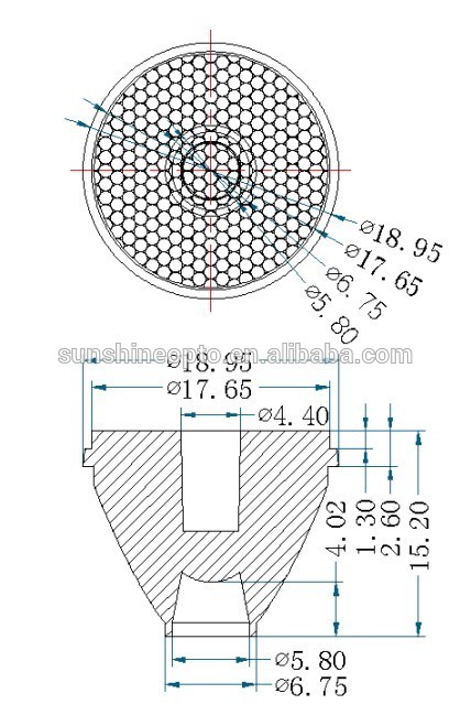 10 degree white holder 19mm diameter 3535 SMD LED LENS