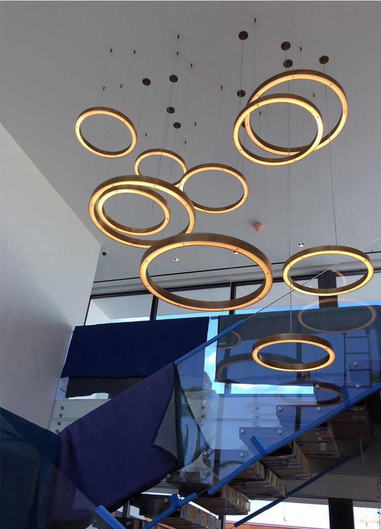 Modern nordic pendant lights ceiling led circle adjustable chandelier ring lamp for home Restaurant Hotel Indoor Decorative lamp