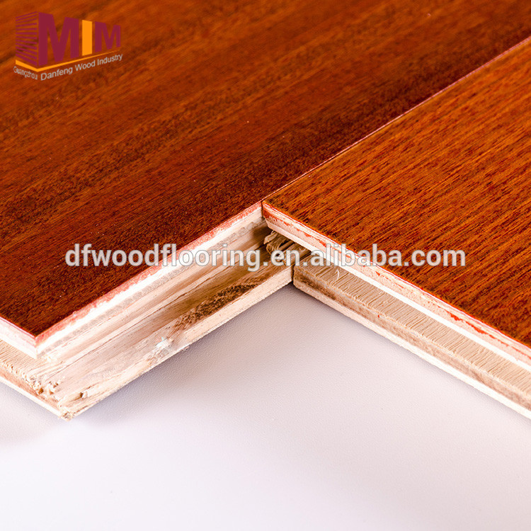 UV Coating Finished African Mahogany Multilayer Engineered Wood Flooring