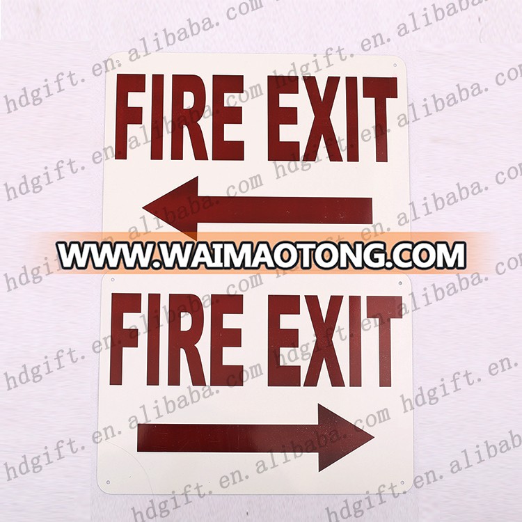 China Factory Printing Warning Fire Exit Sign Plate Custom Design