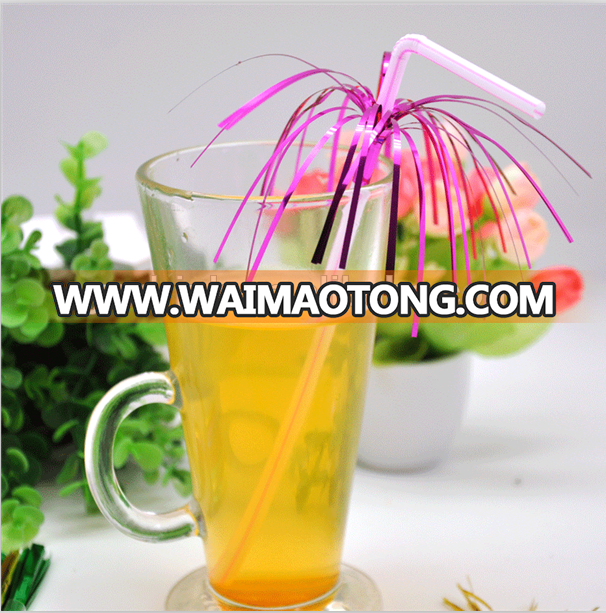 Disposable Pp Drinking Firework Straw Bendy Plastic Juice Straw