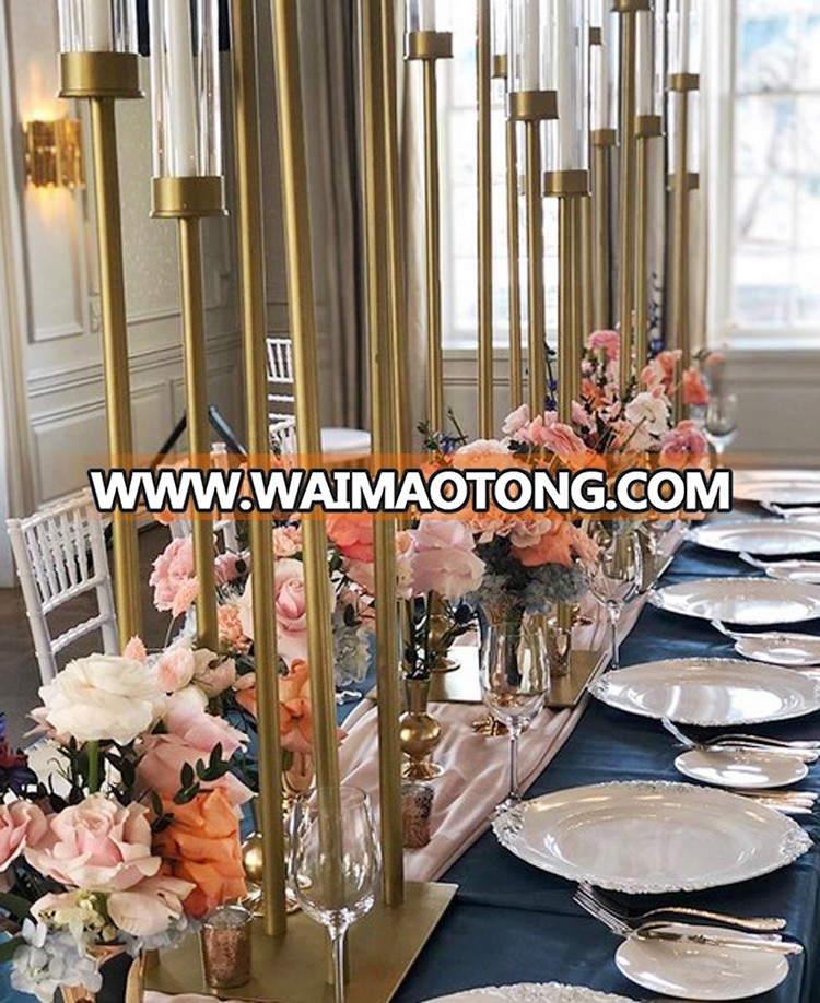 8 arms gold metal candlestick holder centerpieces for wedding table