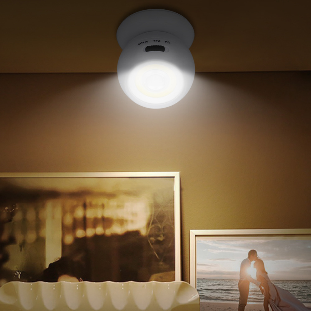 LED Motion Sensor Light 360 Degree Night Light For Outdoor Indoor Bright Wireless Ceiling Lamp Rechargeable Wall Nightlight