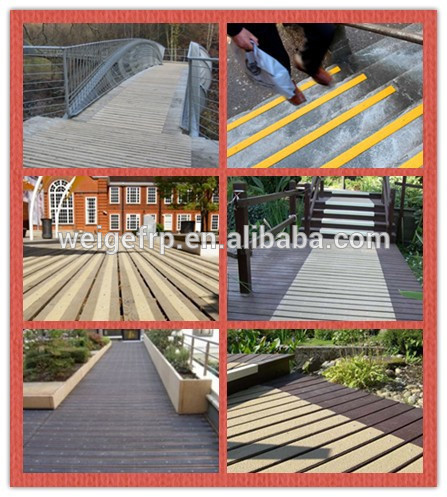 2020 factory supply yellow color and black color non-slip FRP GRP decking strip