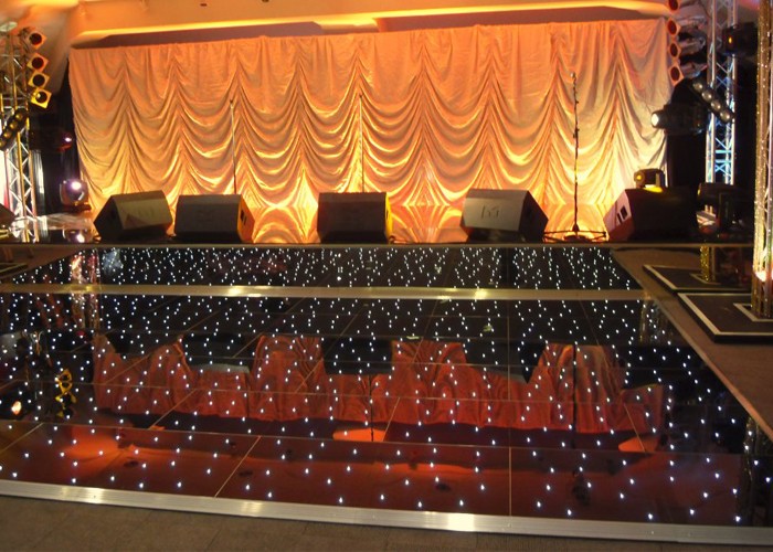 ACS 2*2ft 2*2ft black twinkling led starlit dance floor &anti-slip led dance floor