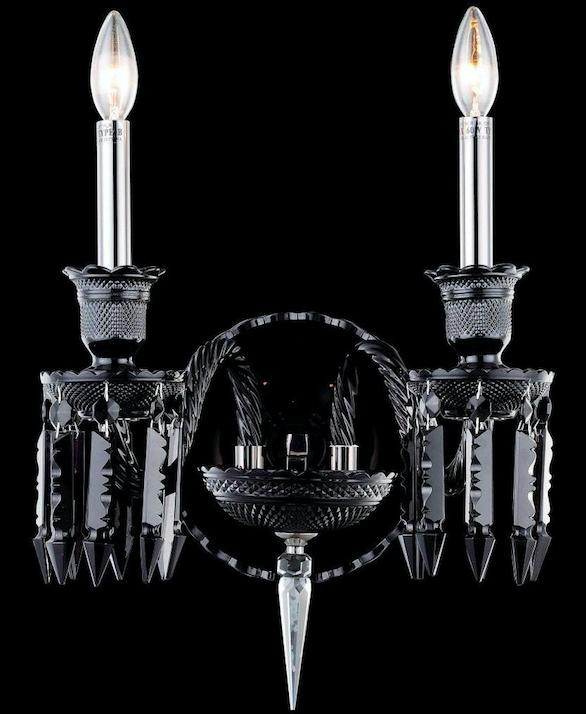 Guzhen Factory Black Baccarat Crystal Wall Sconce Lamp for Hotel Bedside Lobby