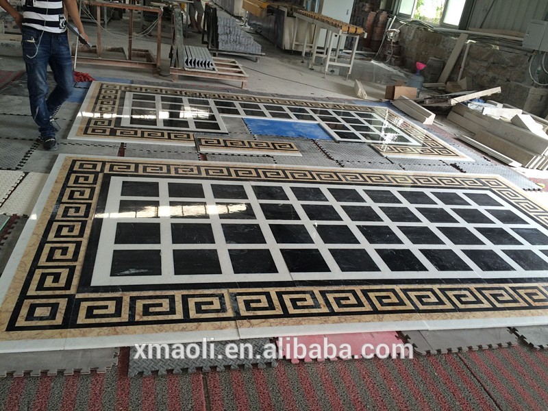 custom made modern interior design water jet marble flooring