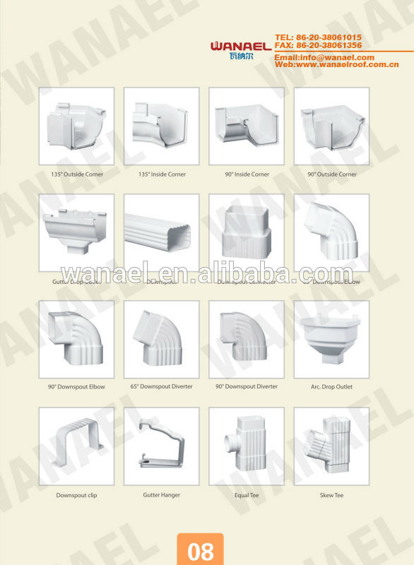 Chinese Manufacturer Aluminum Gutter For Rain Gutter System Building Project