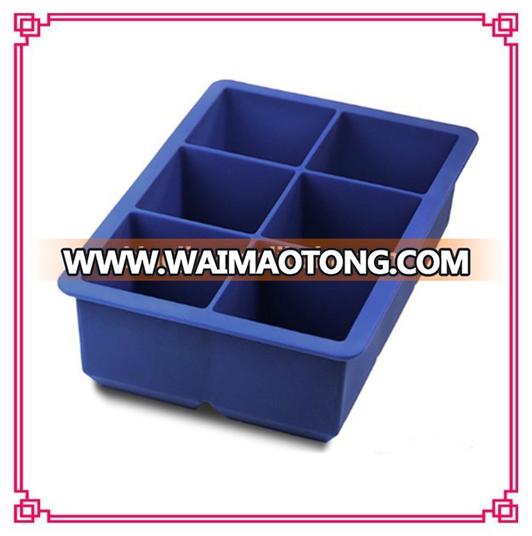 durable silicone ice form,Bar craft Rubber ice cube tray,whisky ice blocks 6-FDA silicone Tovolo King ice cube