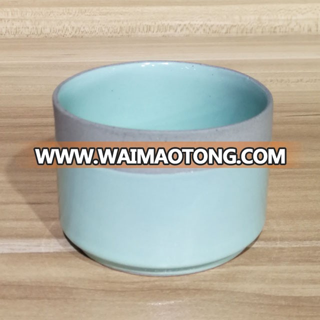 Factory supply  light blue hollow ceramic candle jar