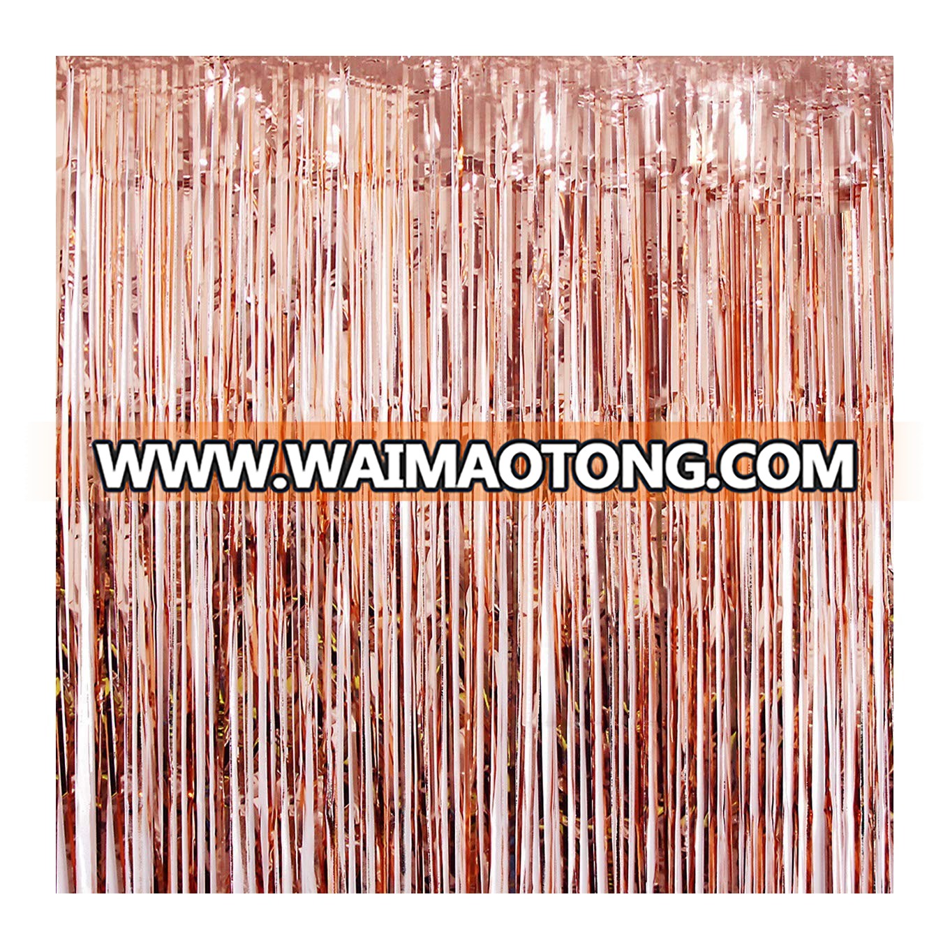 20pcs 12" Rose Gold Confetti Balloons And 3ft x 8.3ft(1*2.5m) Rose Gold Metallic Tinsel Foil Fringe Curtains