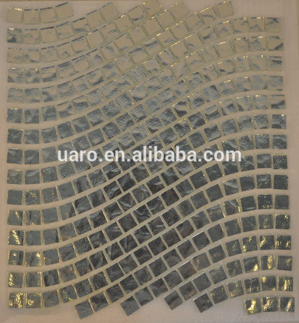 Square Silver Foil Glass Mosaic Tile