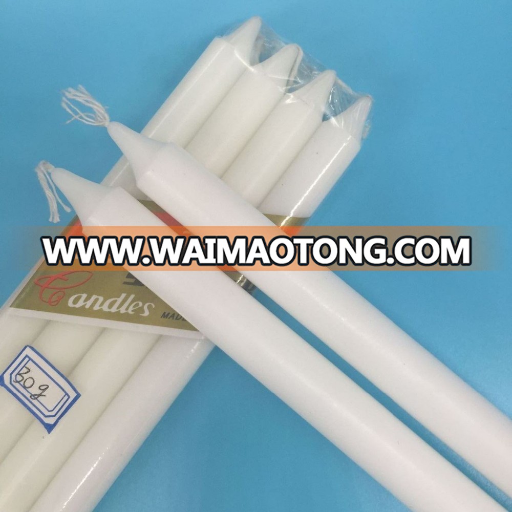 plain household stick white candles