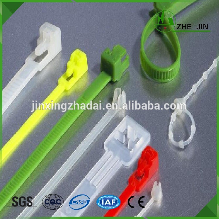 Zhe Jin China Factory Professional Made Releasable Printed Plastic Nylon Cable Tie