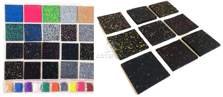 Colorful Flecks Recycled no smell Indoor Rubber Used Gymnastic Matting Flooring