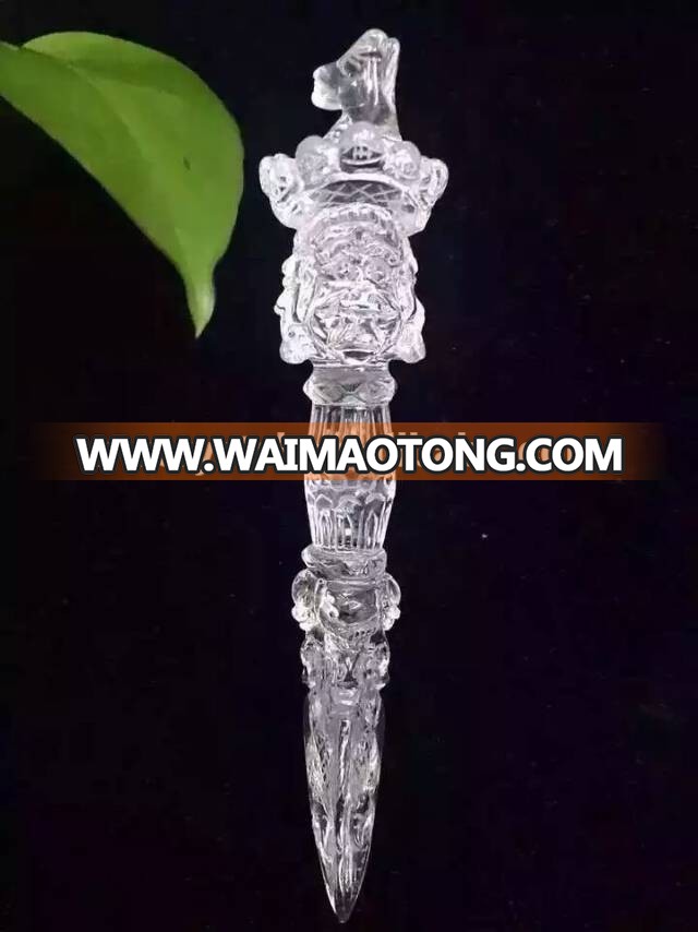 Hot sale business gift Nature citrine crystal vajra with horse