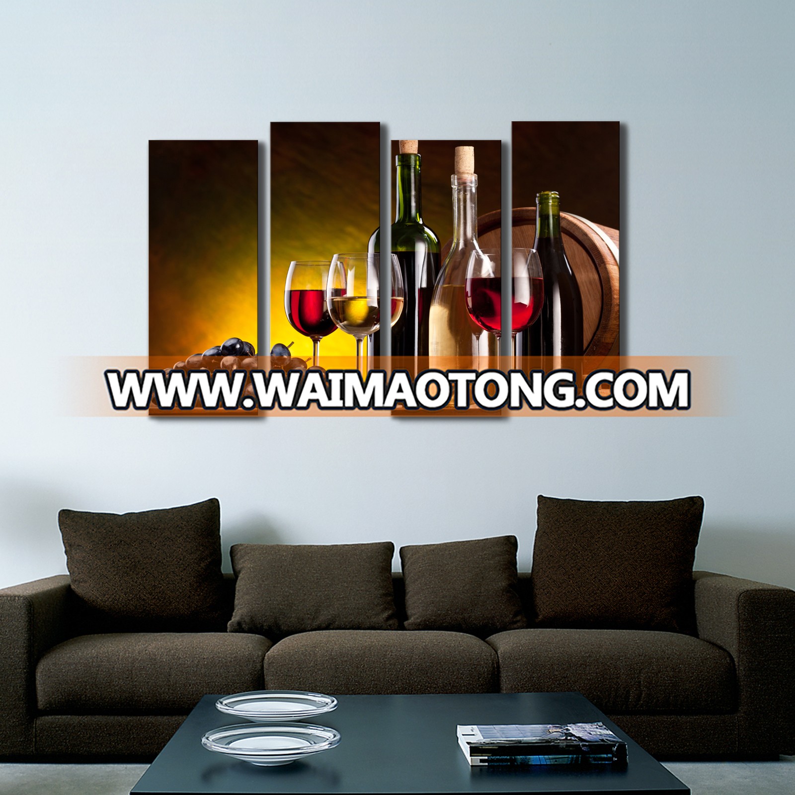 Modern Still Life Red Wine Bottle Cup Canvas Wall Art Decor Canvas Printing Painting