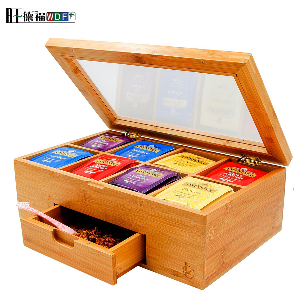 Premium rectangular tea box custom organic bamboo tea gift box