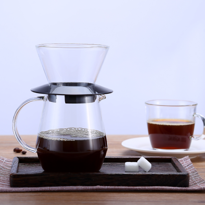 470ml Handmade Heat Resistant Borosilicate Pour Over Glass Coffee Maker And Coffee Scoop