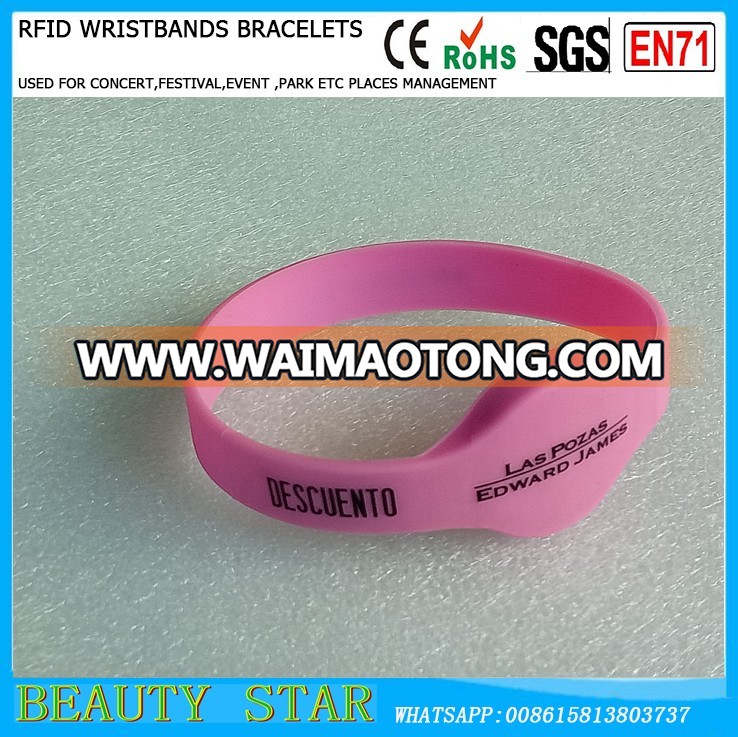 Logo Customized Silicone bracelets,RFID silicone bracelets for party,events,swimming pool China factory