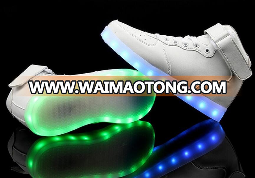 Men shoes USB Charging High Top Luminous LED Light Shoes 7 Colors Flashing Casual Glowing Light up Shoes for Adults