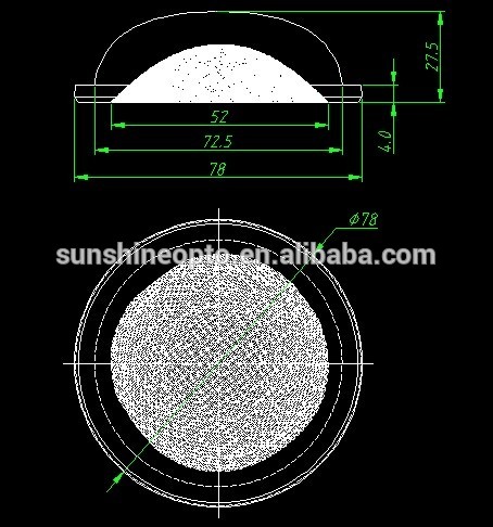 120 Degree Anti-glare Optical Glass lens for Industrial light