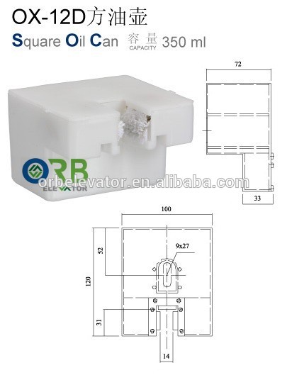 Guide rail oil cup