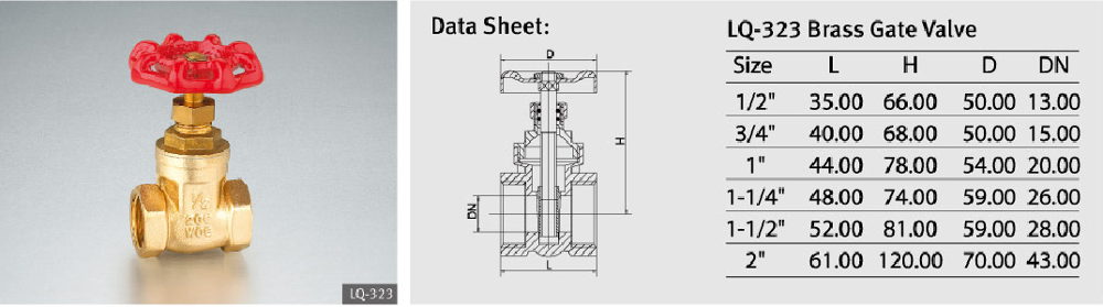 1/2"-2"Brass Parallel Gate Valve Rising Stem Gate Valve Female Thread Aluminum HandleBrass Gate Valve