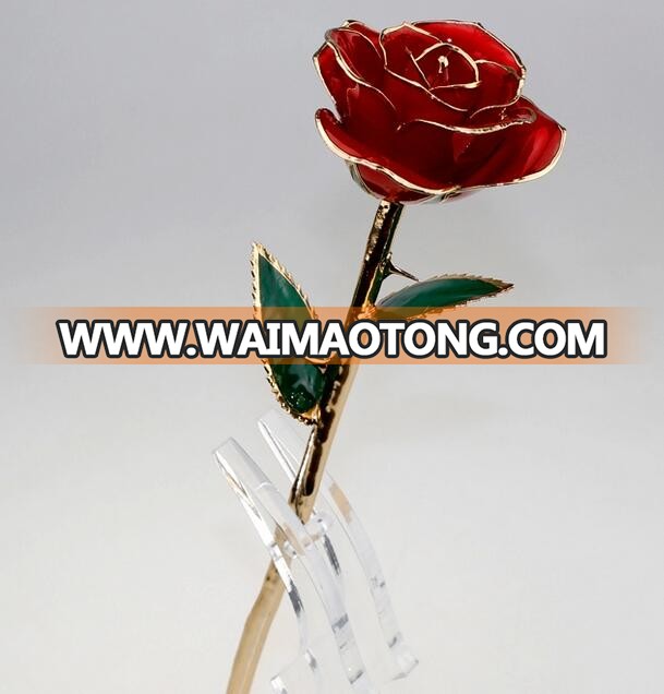 24k gold rose flowers valentines day gifts with package wholesale factory direct