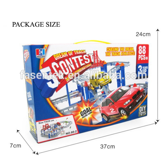 kids toys festive gifts Two layer Spiral Track Roller Coaster Toy Electric Rail Car for Child Gift