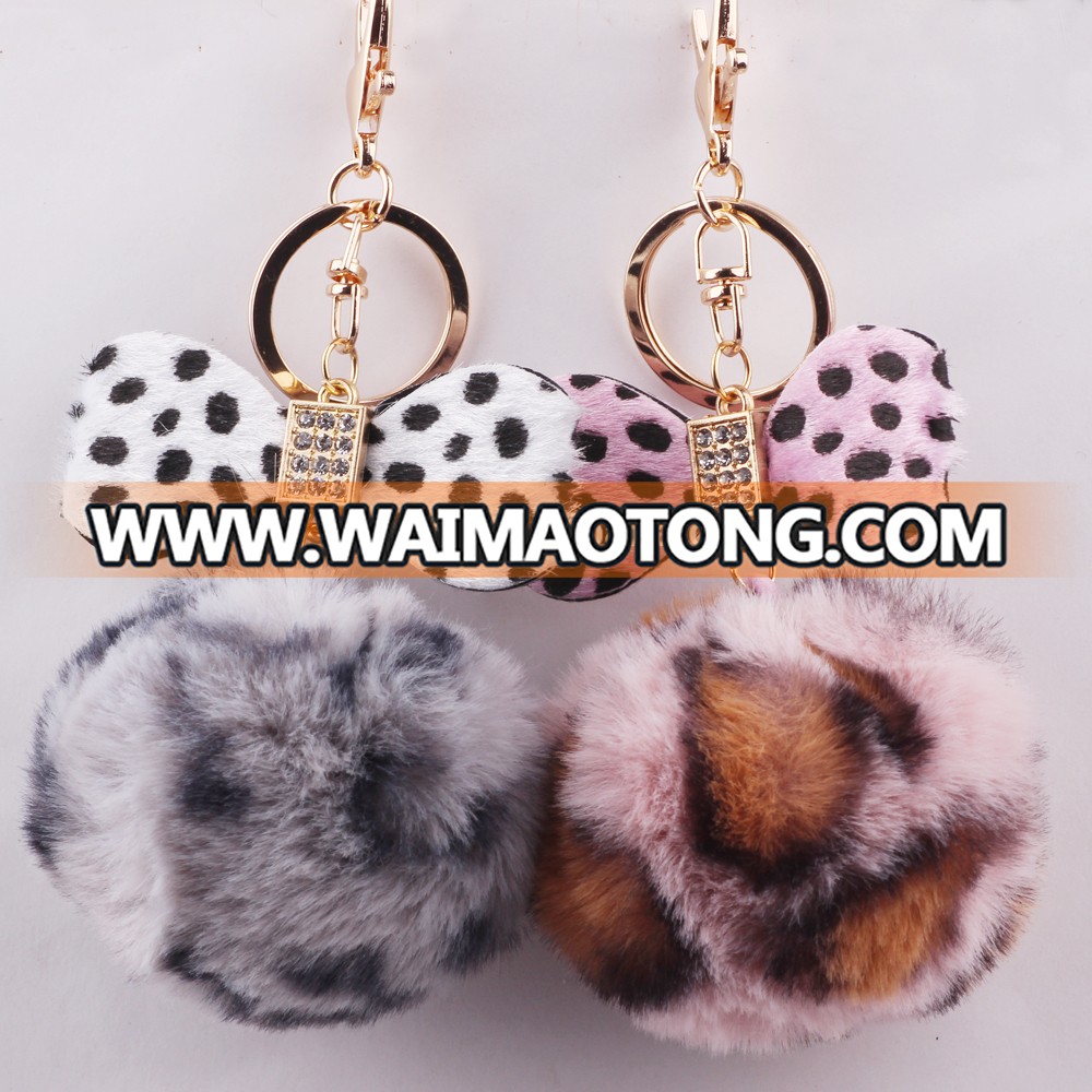 leopard print llaveros marvel pompom fur pom pom pon plush keychain custom metal keyring jordan funko pop promotional keychain