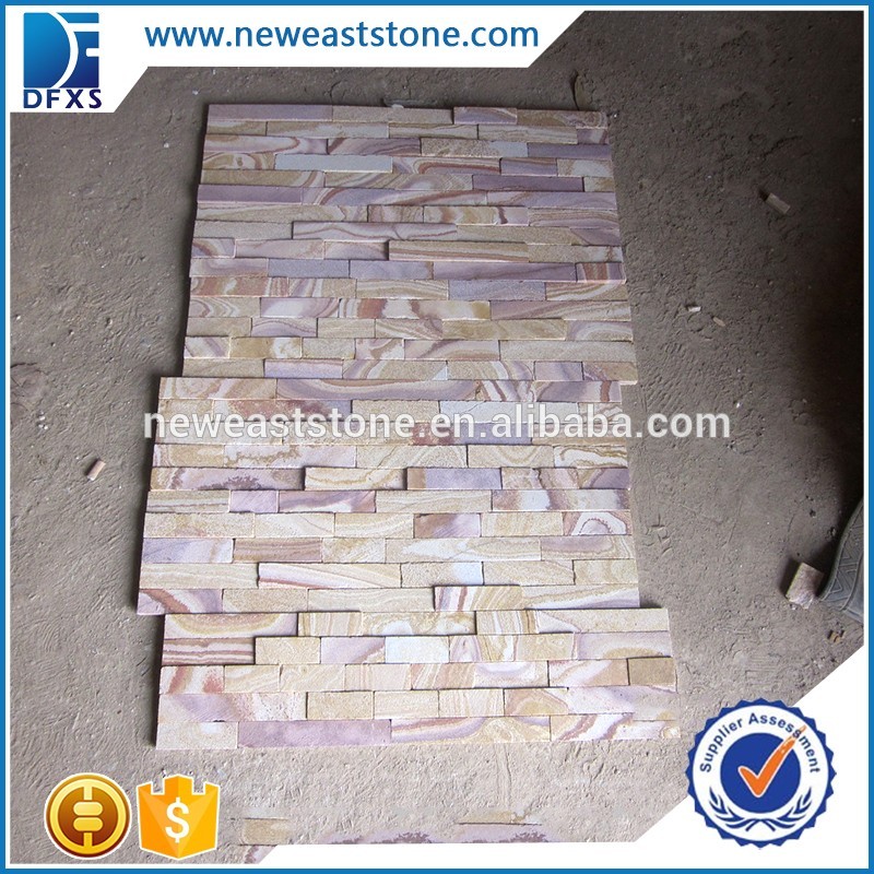 artificial stone wall cladding pink color culture stone sandstone