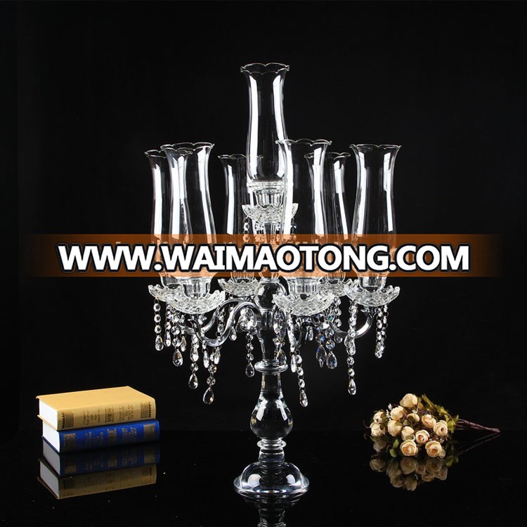 beautiful 7 arms crystal candelabra lampshade for wedding centerpiece decoration