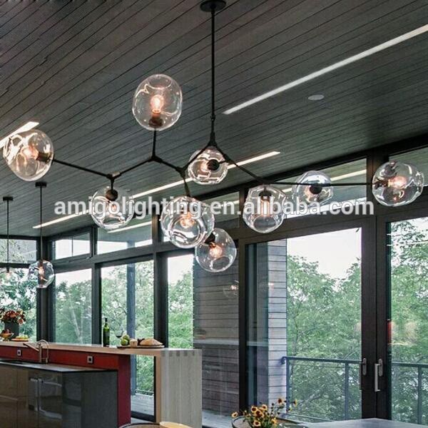 2017 hot seller modern glass pendant lamp e27 pendant lamp GB58-8B smoke