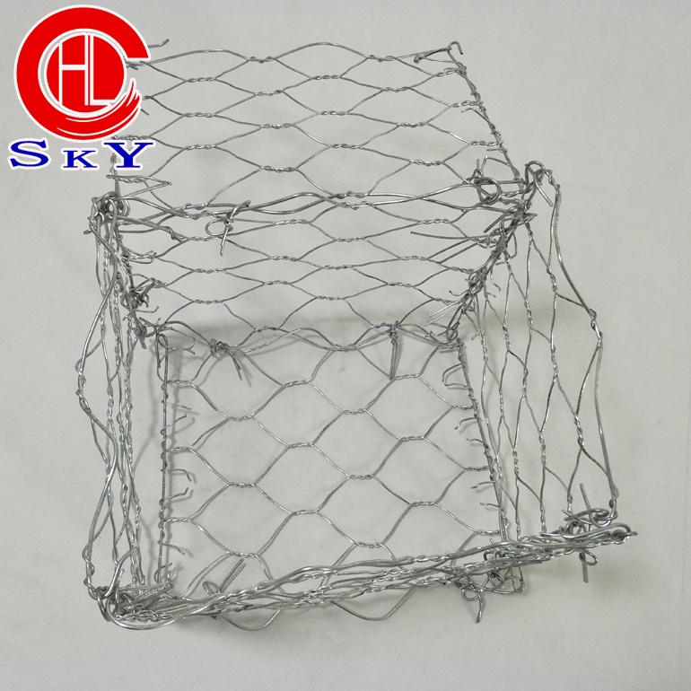 Gabion wire mesh box stone baskets galvanized hexagonal mesh