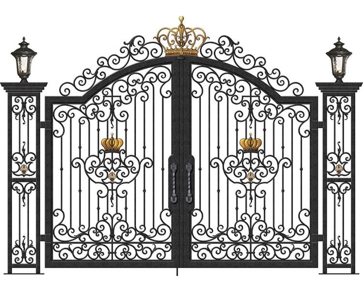 New Design Residential Decorative OEM ODM Outward Double Door Iron Gate