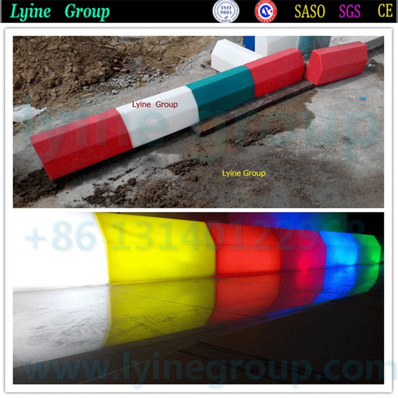 Beautiful decoration night lights led pavement kerb stone / standard curstone sizes PP stepping sidewalk border road side