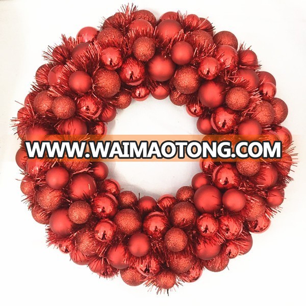 2017 hot sale ALDI Christmas plastic bauble wreath