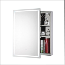 America bathroom cabinet with light and bracket High quality stainless steel medicine mirror cabinet