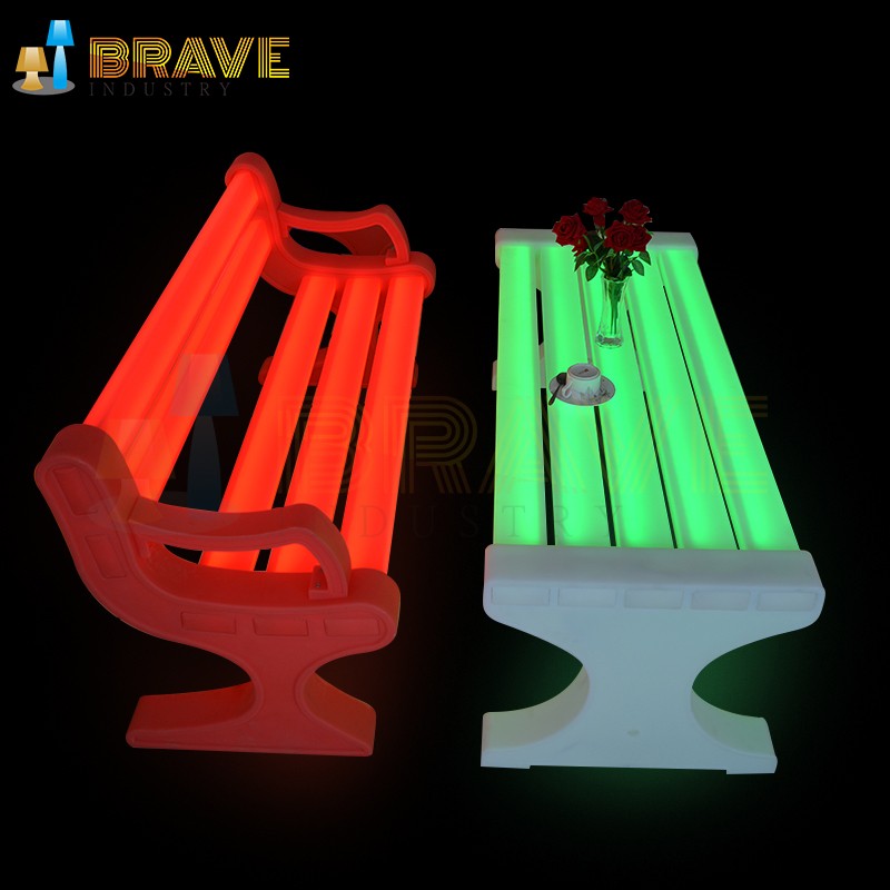 2019 Hot Solar customization LED Garden Bench New design waterproof growing LED bench For Garden