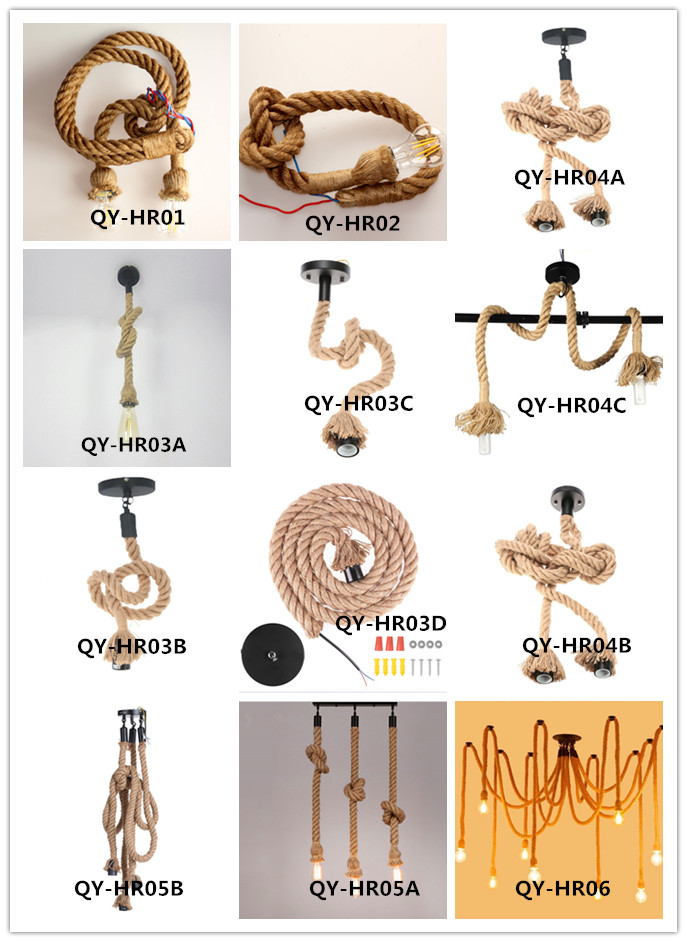 hemp rope twisted cable lighting fittings with bronze ceramic lamp holder vintage lamp parts