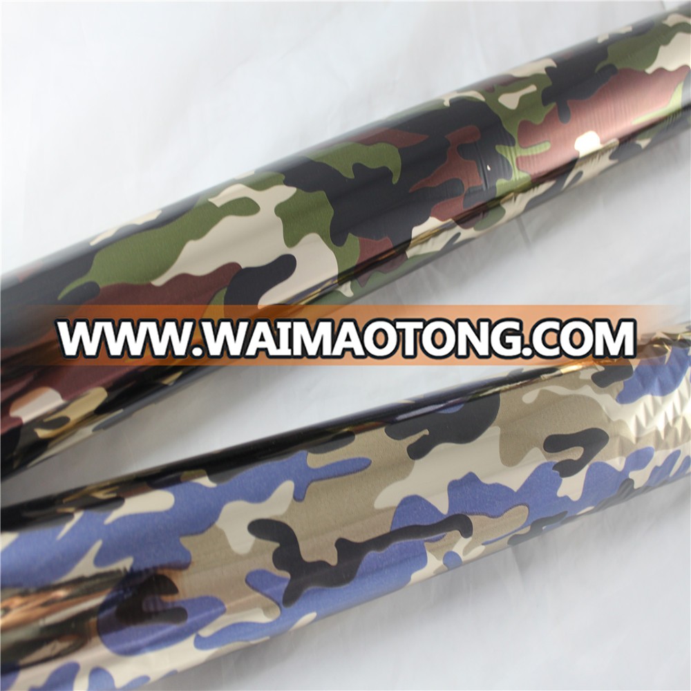 Blue camouflage ,green camouflage hot stamping foil used for cloth,fabrics, pu,PVC