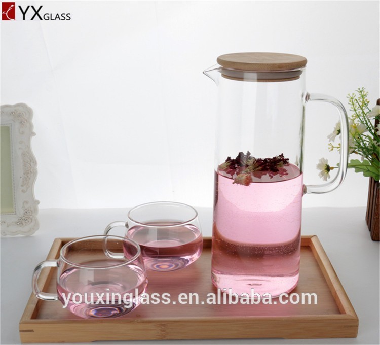 Non-electric 1500ml Borosilicate Cool Glass Water Kettle