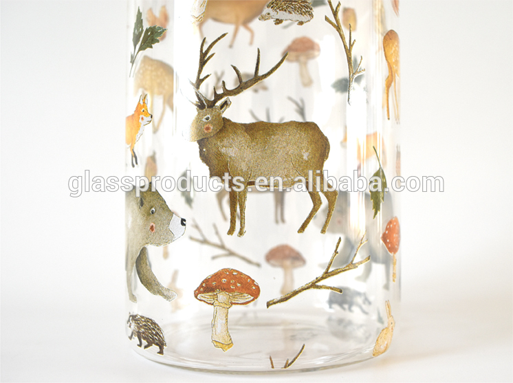 OEM / ODM Handmade Borosilicate Glass Food Jar With Bamboo Lid