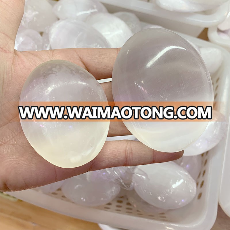 Natural White Selenite egg Crystal Clear Gypsum egg for sale