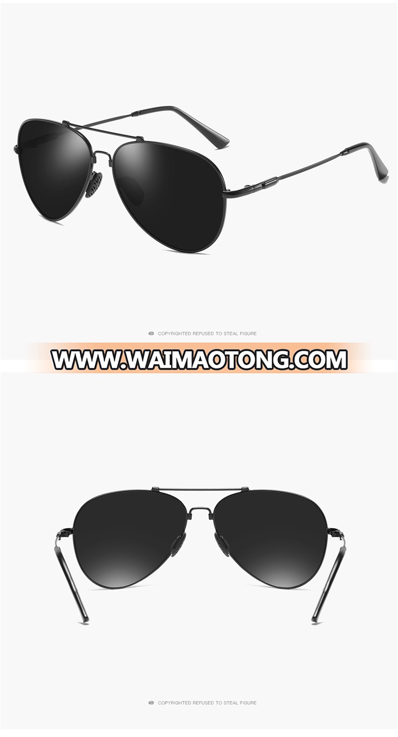 Wholesale Brand Design Oval Polarized Sunglasses Metal Frame UV400 Sun Glasses For Men