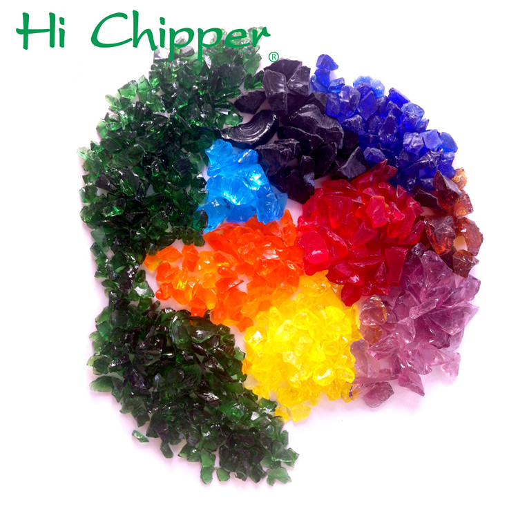 Opaque colorful colored crushed glass products for sale