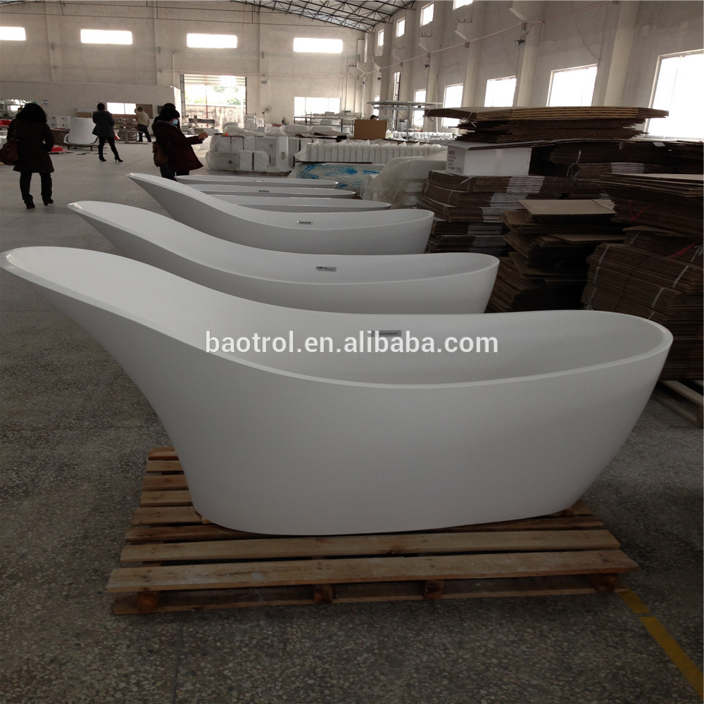 Black& white matte solid surface artificial stone resin square bathtub